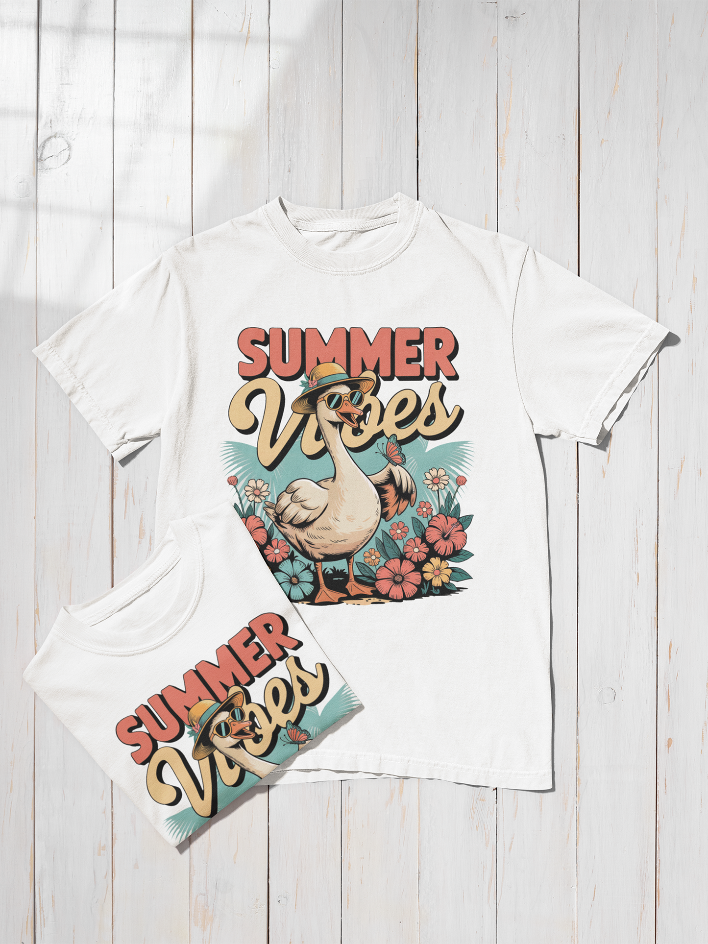 Summer Vibes Retro Goose - Premium Shirt