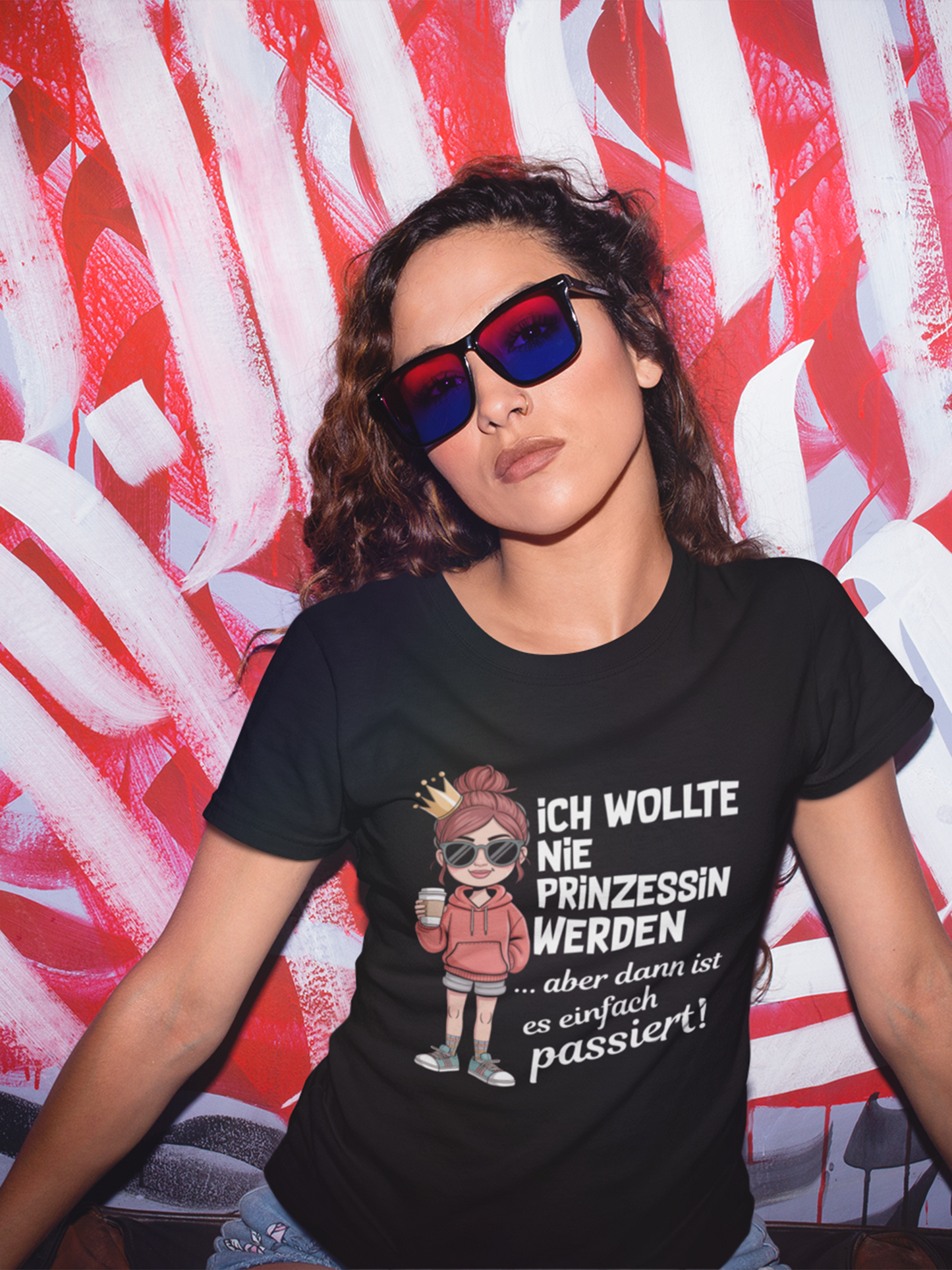 Ich wollte nie Prinzessin werden... | Ladies Premium T-Shirt für Queens mit unfreiwilligem Glanz
