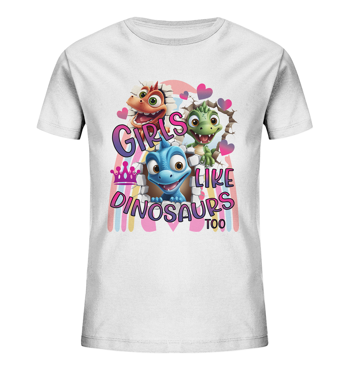 Girls like Dinosaurs too. Cute Dinos - Dino-Shirt für Mädchen - Kids Organic Shirt