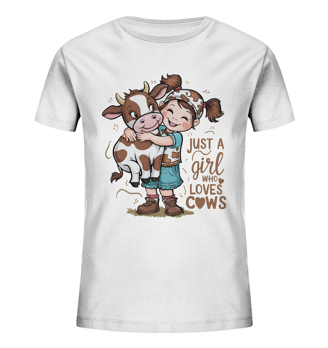 Just a girl who loves cows - Kühe Shirt für Mädchen - Kids Organic Shirt