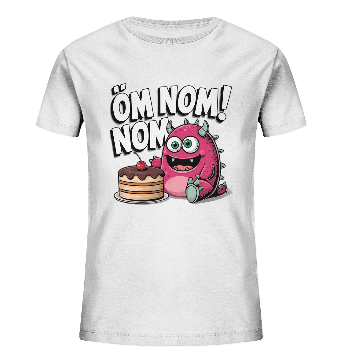 Öm Nom Nom. Süßes Kuchen-Monster - Kids Organic Shirt