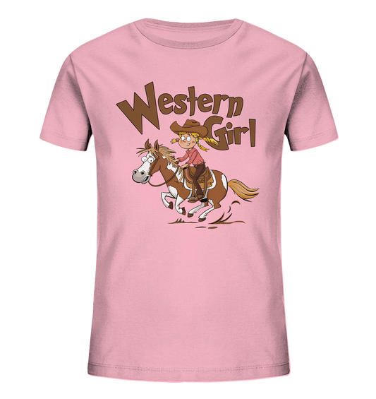 Western Girl - Shirt für kleine Westernreiterinnen mit Quarter Horse - Kids Organic Shirt