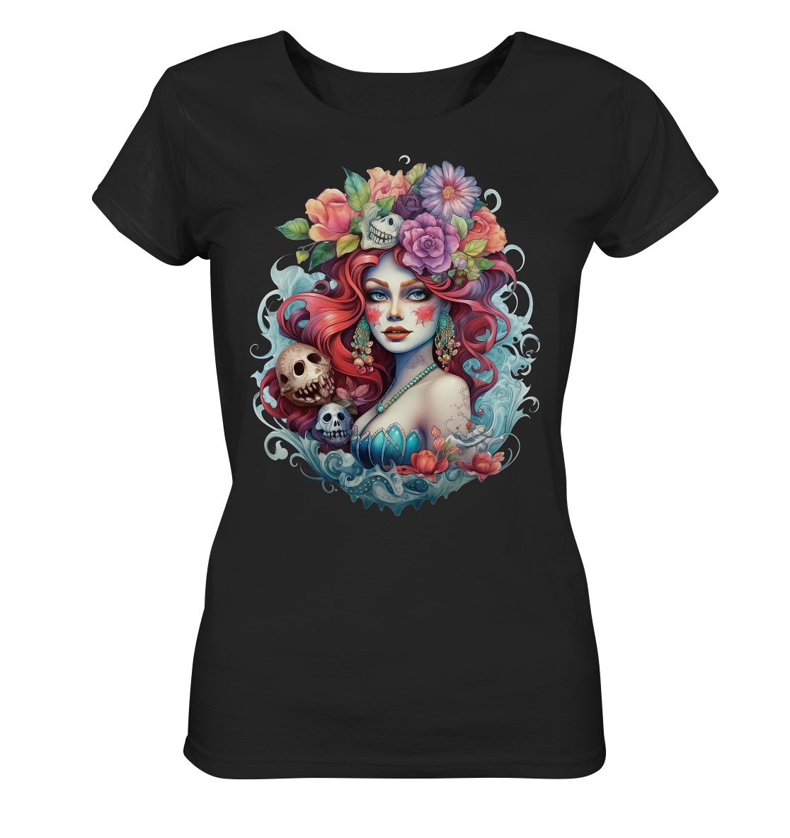 23-1176 Dias de los Muertos Lady Purple Rose - Ladies Organic Shirt