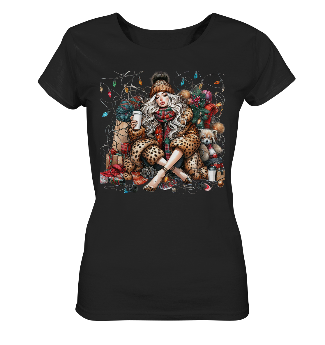 Winter Diva - Kaffee Girl im Winter - Hot Coffee Time - Ladies Organic Shirt