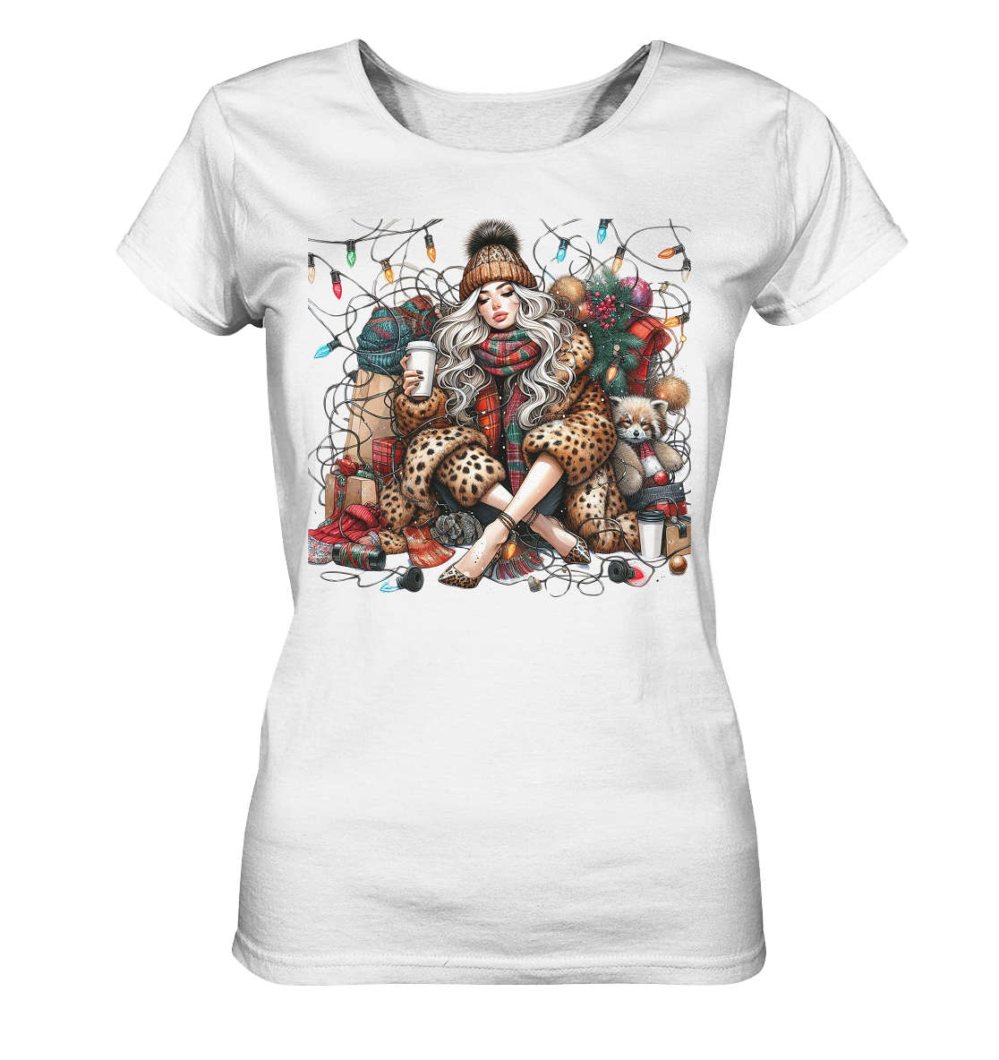 Winter Diva - Kaffee Girl im Winter - Hot Coffee Time - Ladies Organic Shirt