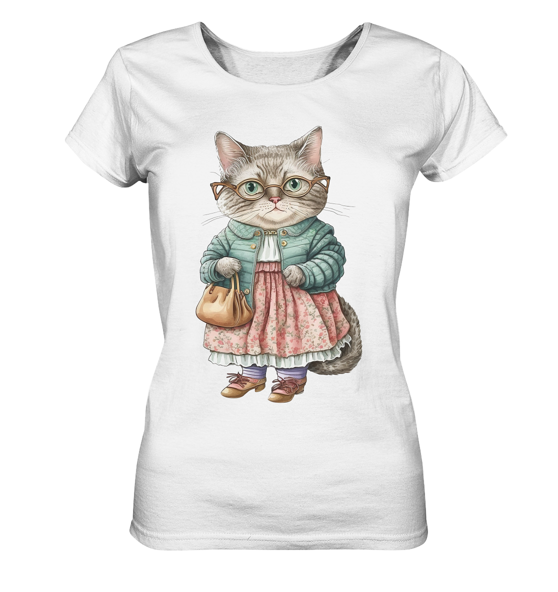 Vintage Cat Grandma - Ladies Organic Shirt