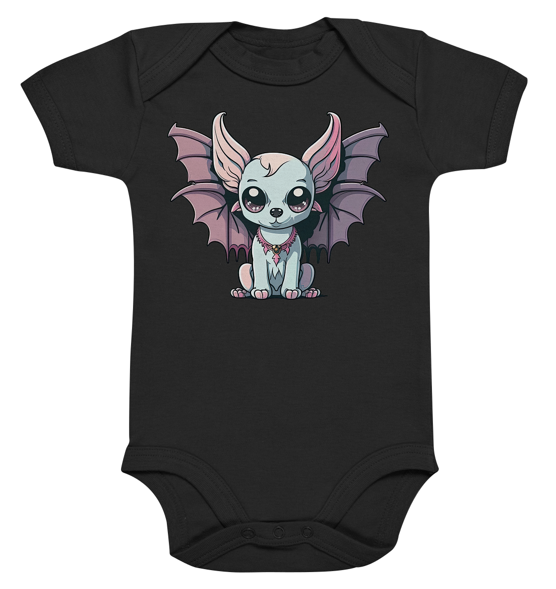 23-1153 Kawaii Demon Dog - Organic Baby Bodysuite