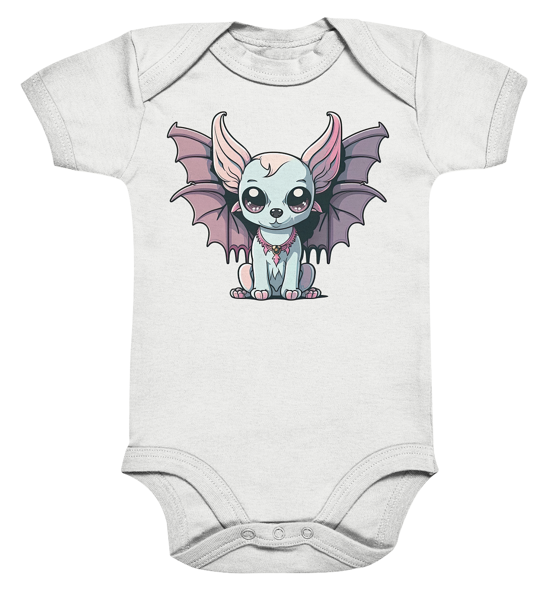 23-1153 Kawaii Demon Dog - Organic Baby Bodysuite