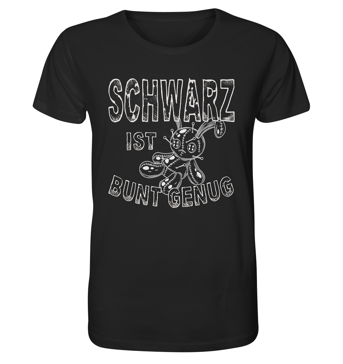 Schwarz ist bunt genug. Voodoo Doll. - Organic Shirt