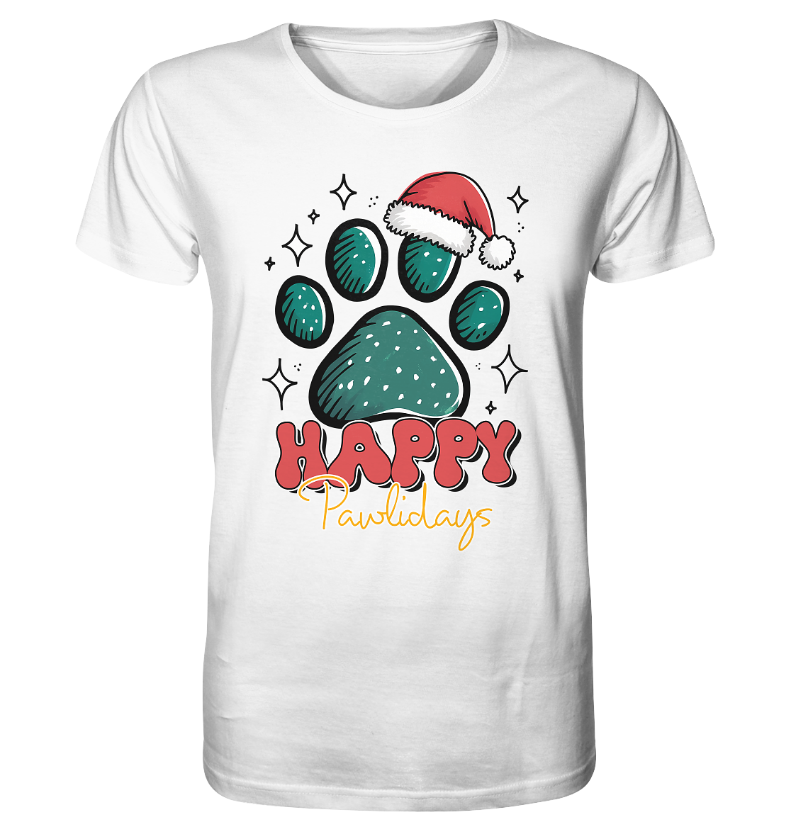 Happy Pawlidays. Frohe Weihnachten für Hundefreunde - Organic Shirt