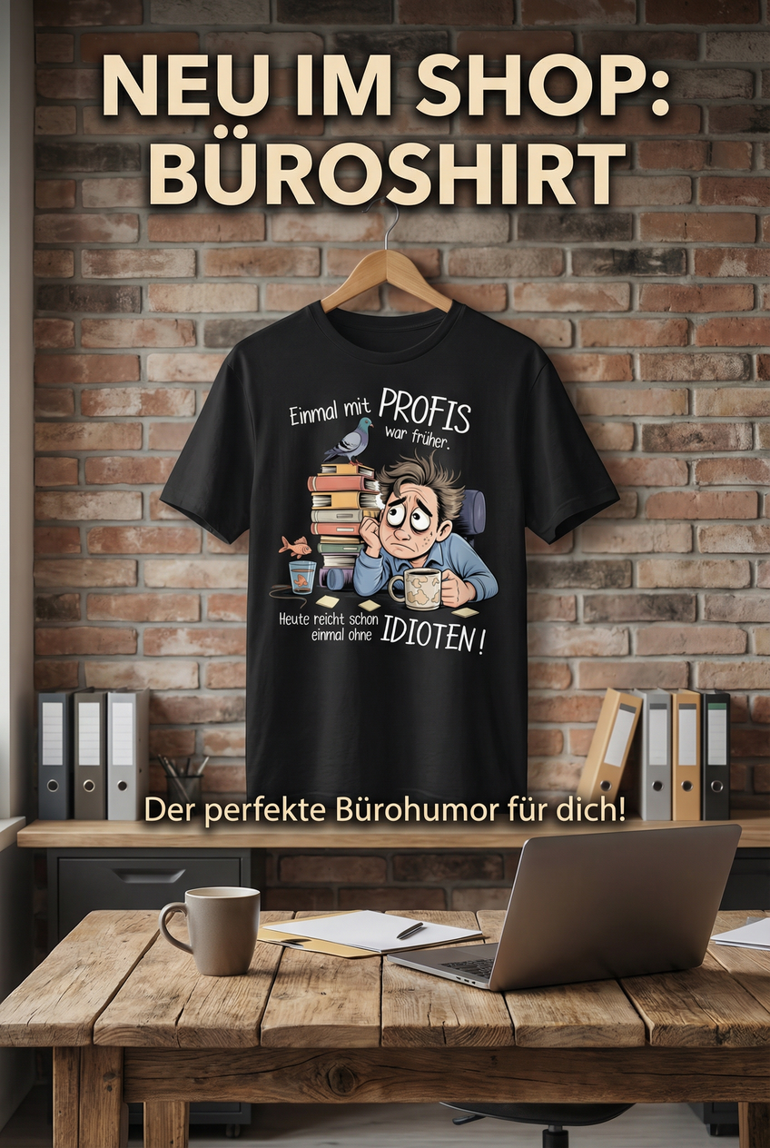 Einmal mit Profis war früher – Heute reicht schon ohne Idioten – Schwarzer Sarkasmus fürs Büro – Premium T-Shirt