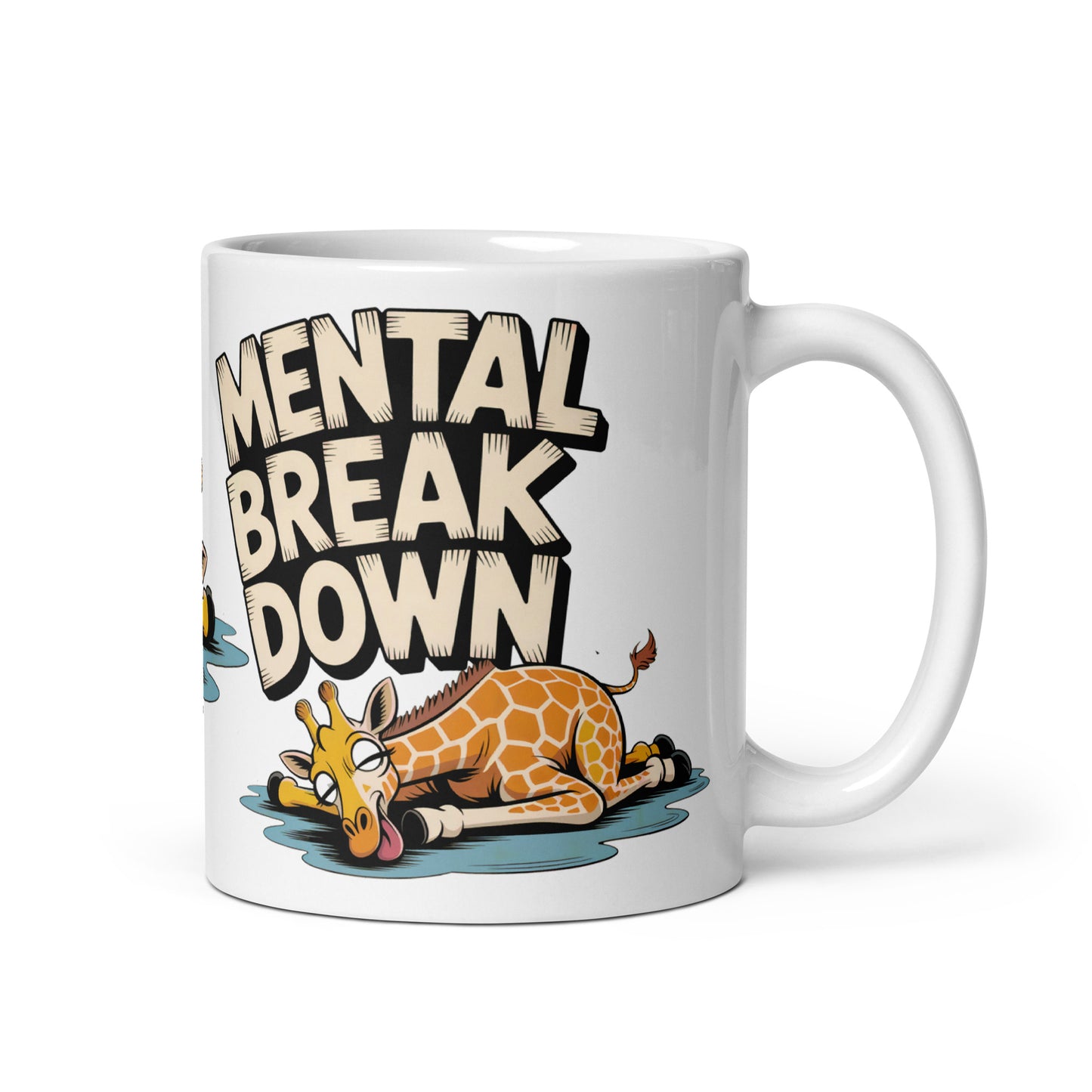 Weiße Keramiktasse mit Giraffenmotiv und dem Spruch „Nope. Not today“