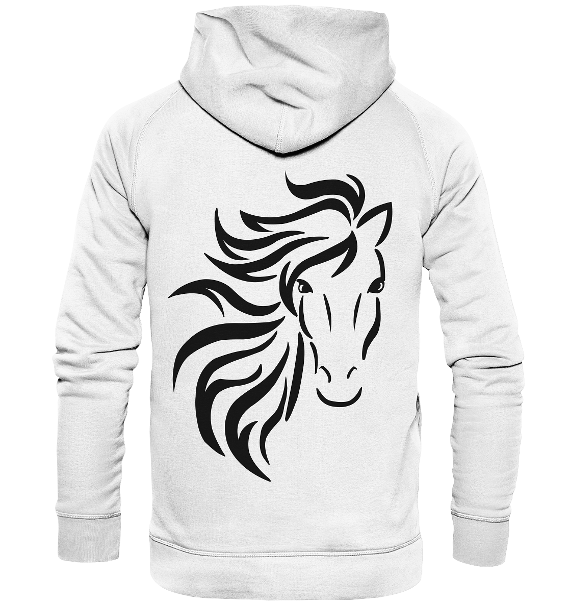 Wild Hose. Wildes Pferd. weiß-schwarz - Hoodie