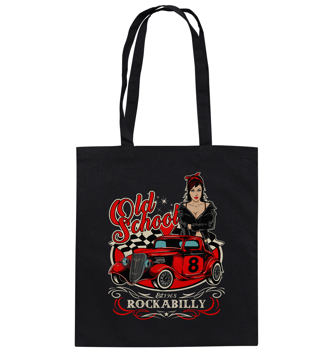 Old School. Rockabilly Garage Vintage Retro - Baumwolltasche