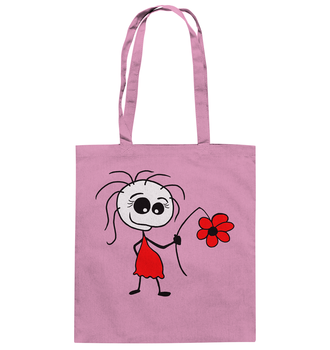 Mädchen mit Blume - Baumwolltasche
