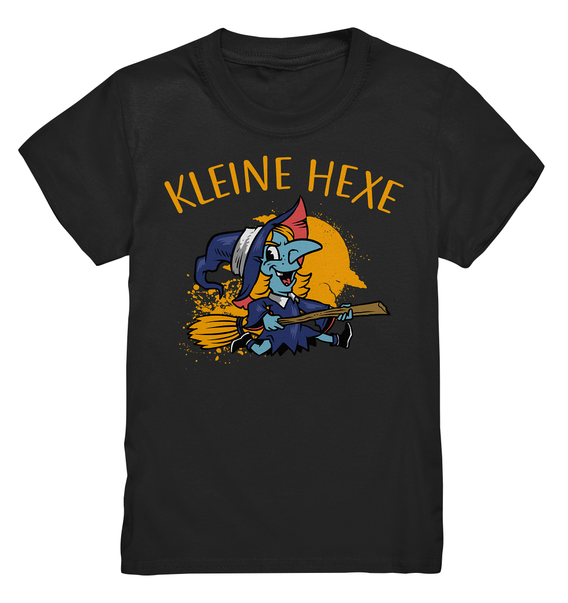 Kleine Hexe auf Besen - Kids Premium Shirt