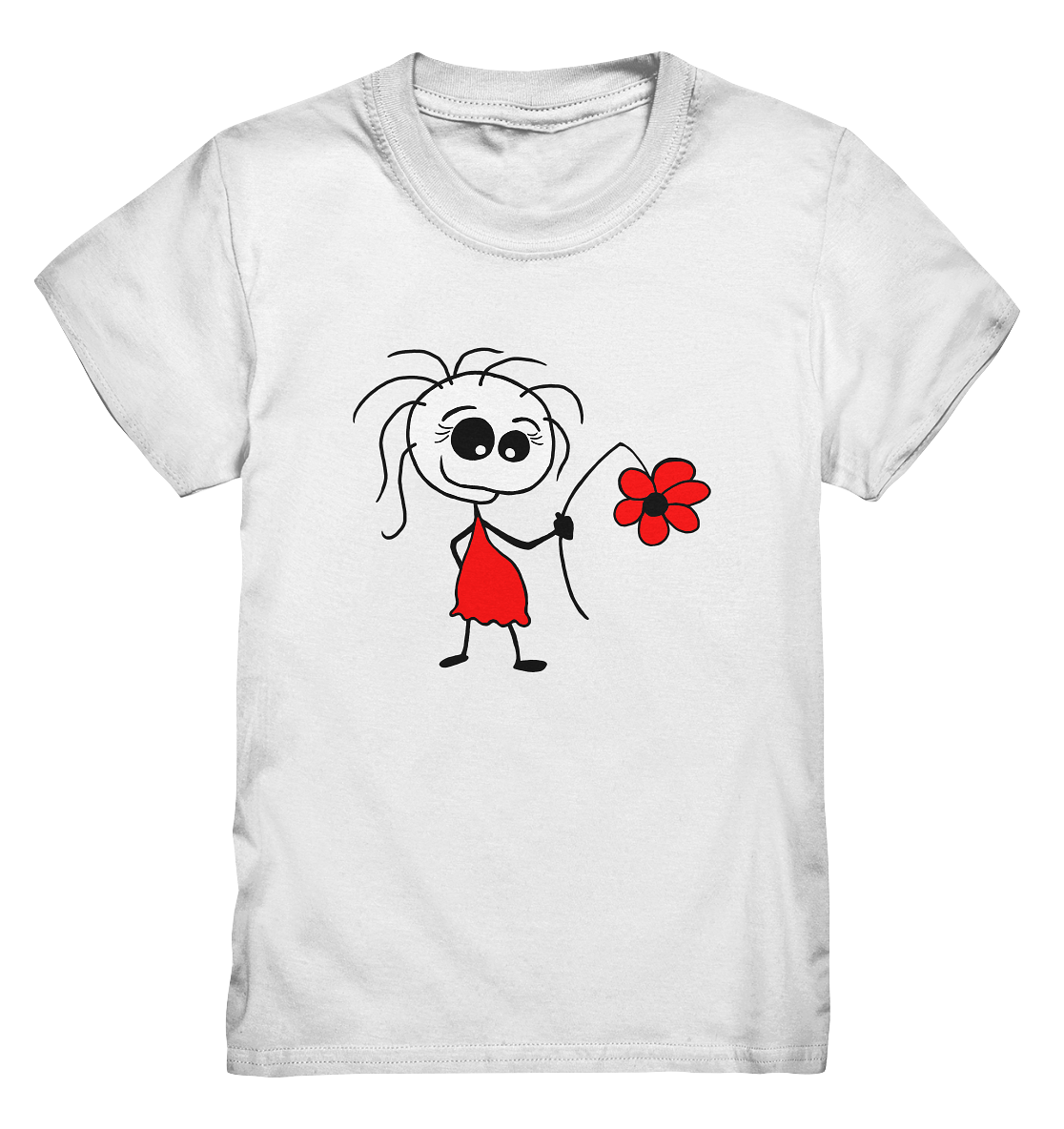 Mädchen mit Blume. süß niedlich - Kids Premium Shirt