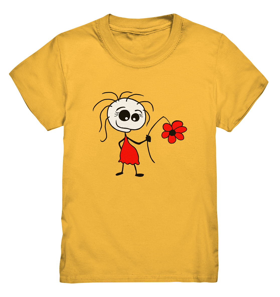 Mädchen mit Blume. süß niedlich - Kids Premium Shirt