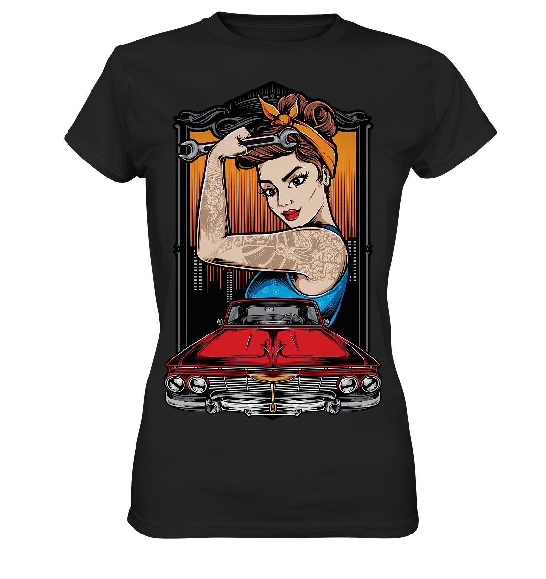 Mechanic Retro Girl Vintage - Ladies Premium Shirt