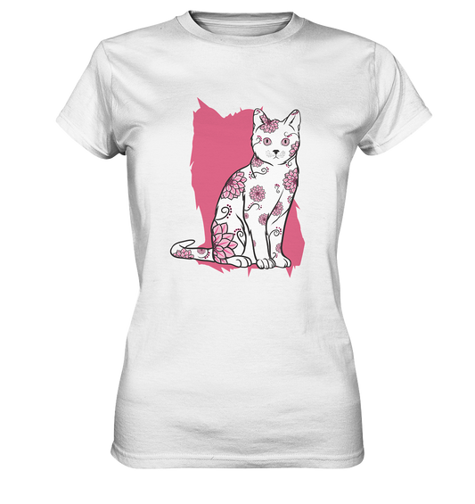 Flower Cat. Katze mit Blumen - Ladies Premium Shirt
