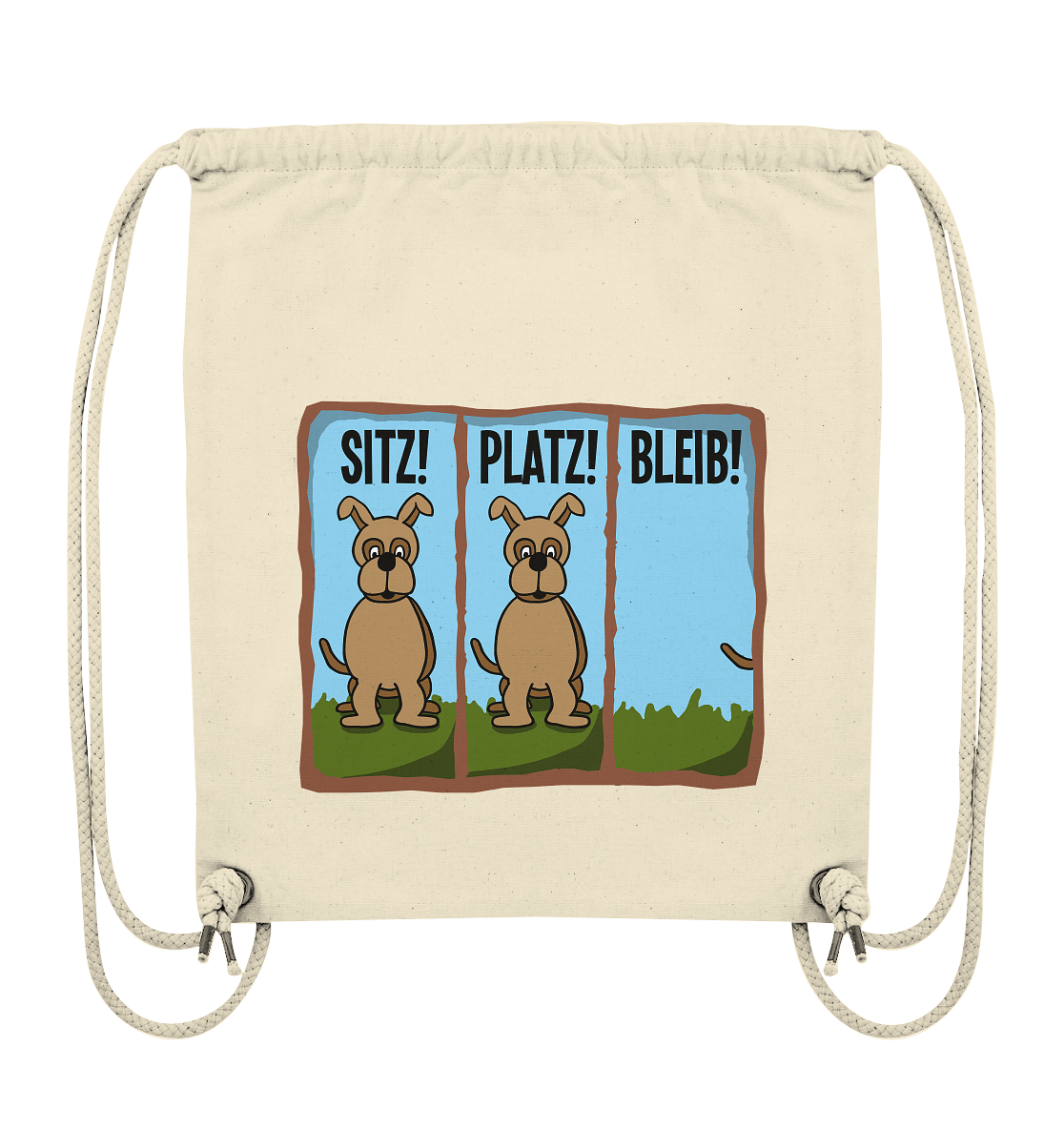 Sitz! Platz! Bleib! Hund hört auf´s Wort. - Turnbeutel Organic Gym-Bag