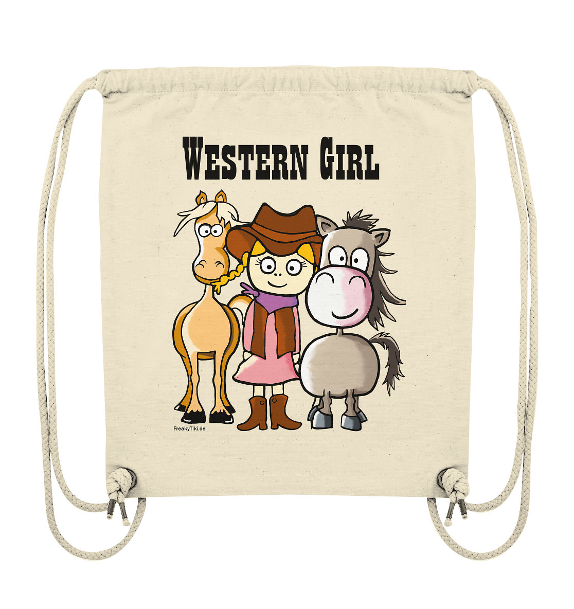 Western Girl mit zwei Pferden - Turnbeutel Gym-Bag