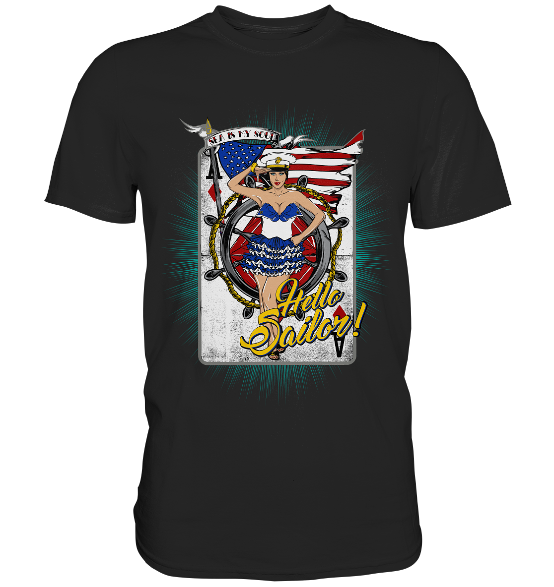 Hello Sailor! Sea is my Soul. Rockabilly - Premium Shirt