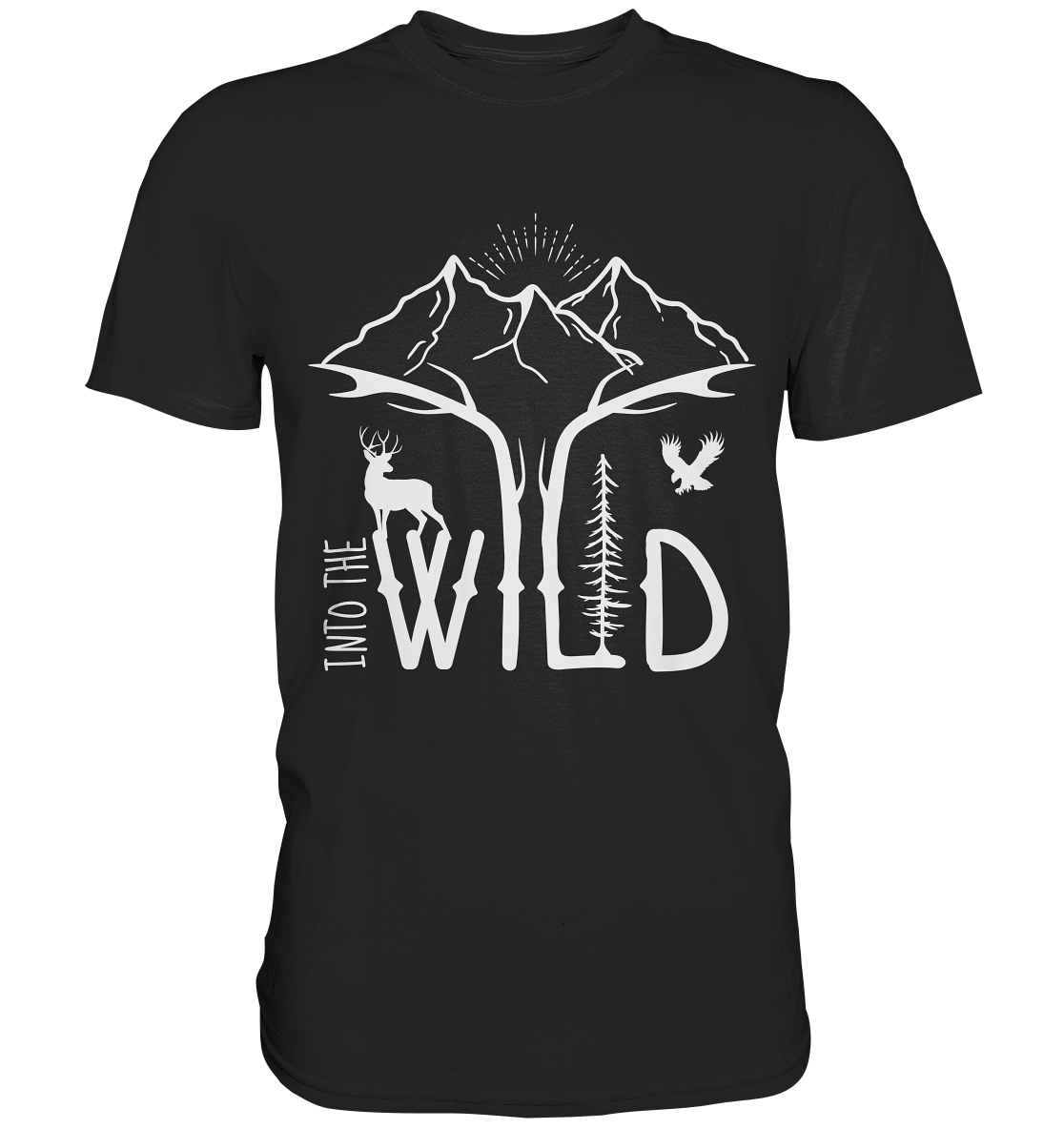 Into the wild. Outdoor Wildniss Wandern Campen - Premium Shirt