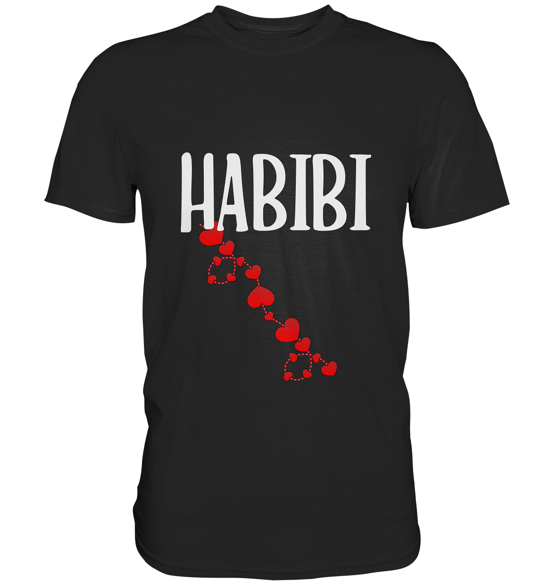 Arabisch: Habibi Schatz Liebling... mit Herzen - Premium Shirt