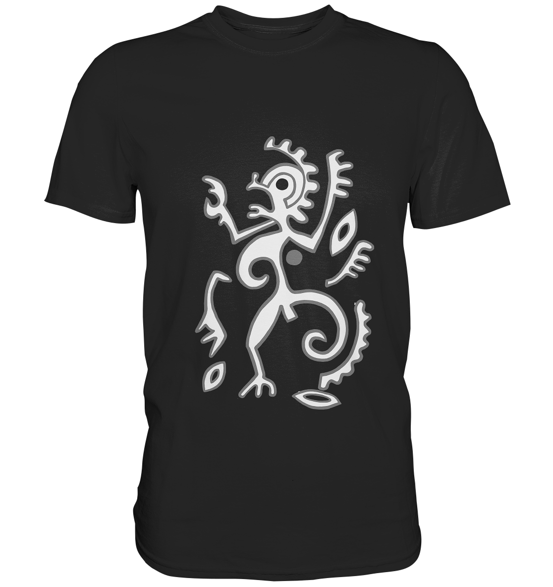 Maori Tribal Ureinwohner abstrakt schwarz-weiß - Premium Shirt