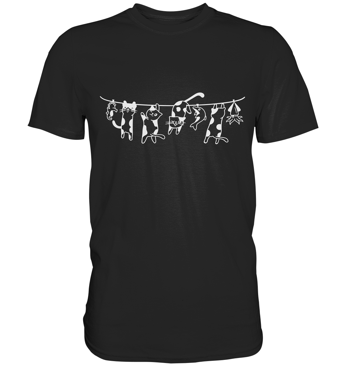 Hanging Cats. Katzen auf der Wäscheleine - Premium Shirt