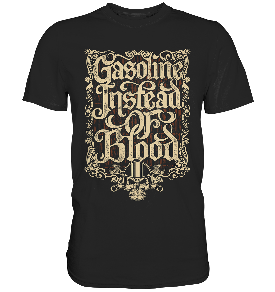 Gasoline instead of blood. Hot Rod. Biker Vintage - Unisex Premium Shirt