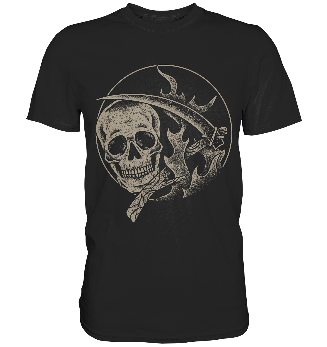 Death will come. Skull & Flames - Premium Shirt