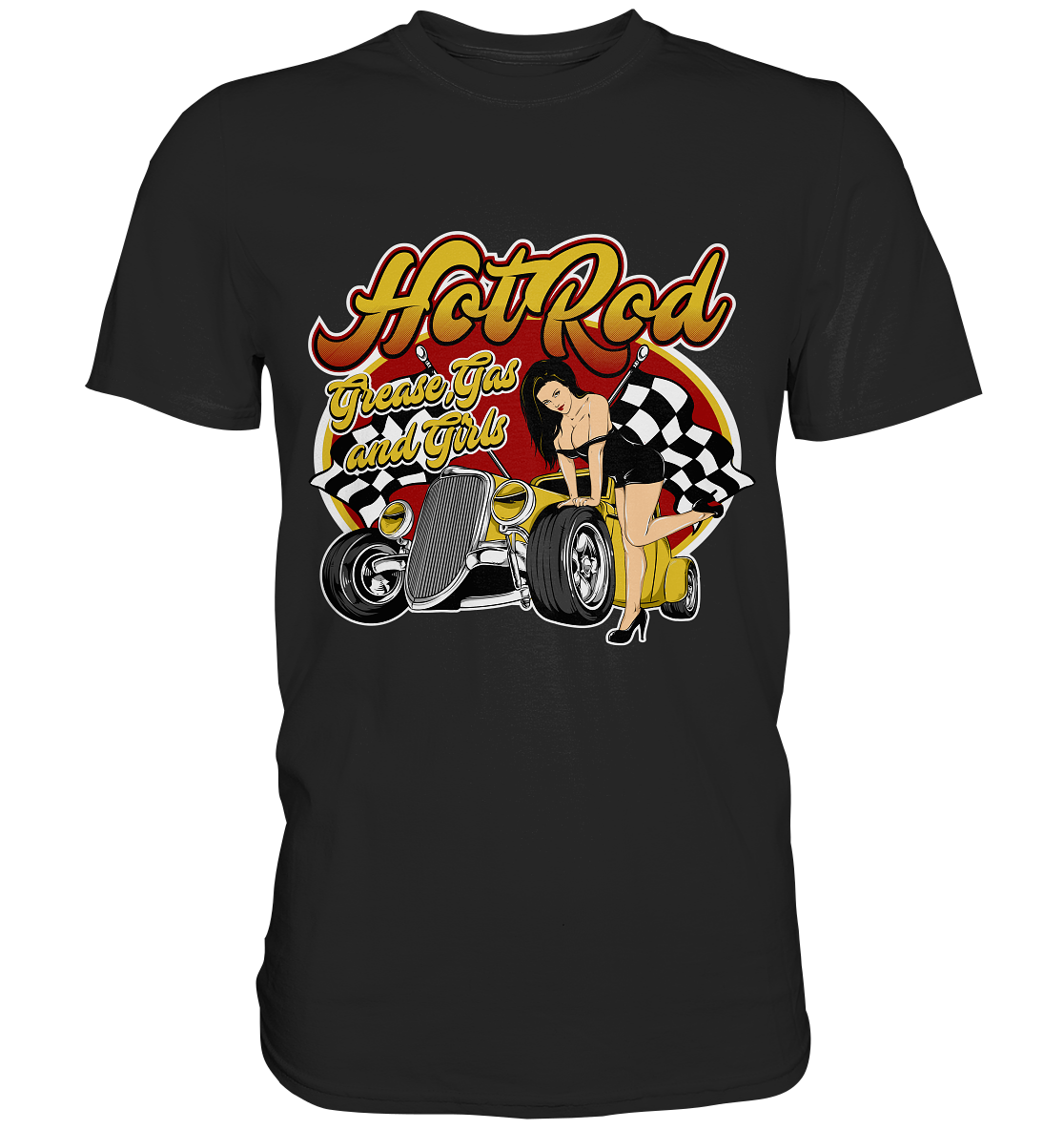 Hot Rod Grease Gas PinUp. Vintage Retro - Premium Shirt