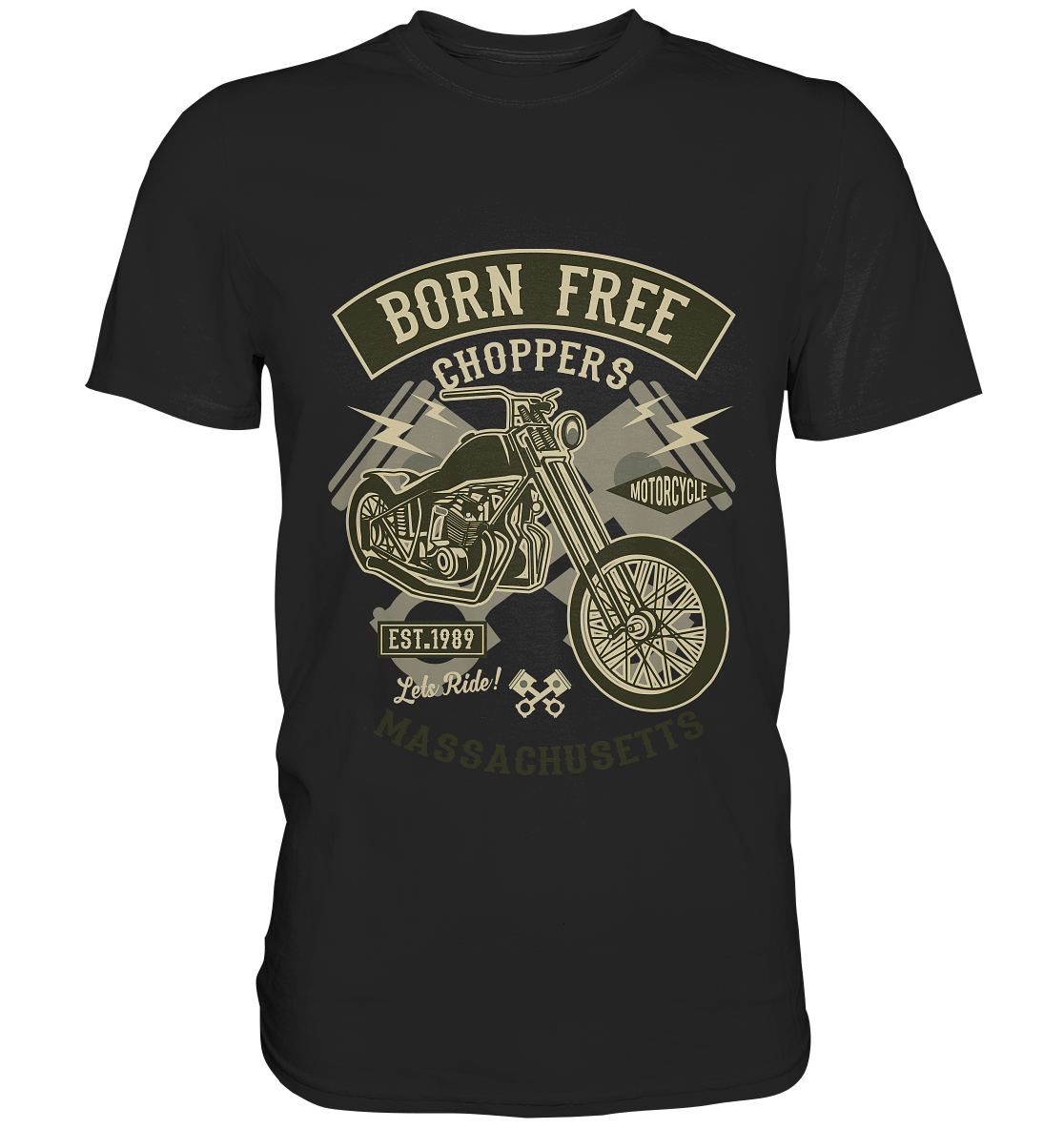 T-Shirt mit Biker Vintage Retro Design „Born Free Coppers“, lässiges Motorrad Shirt im klassischen Stil.