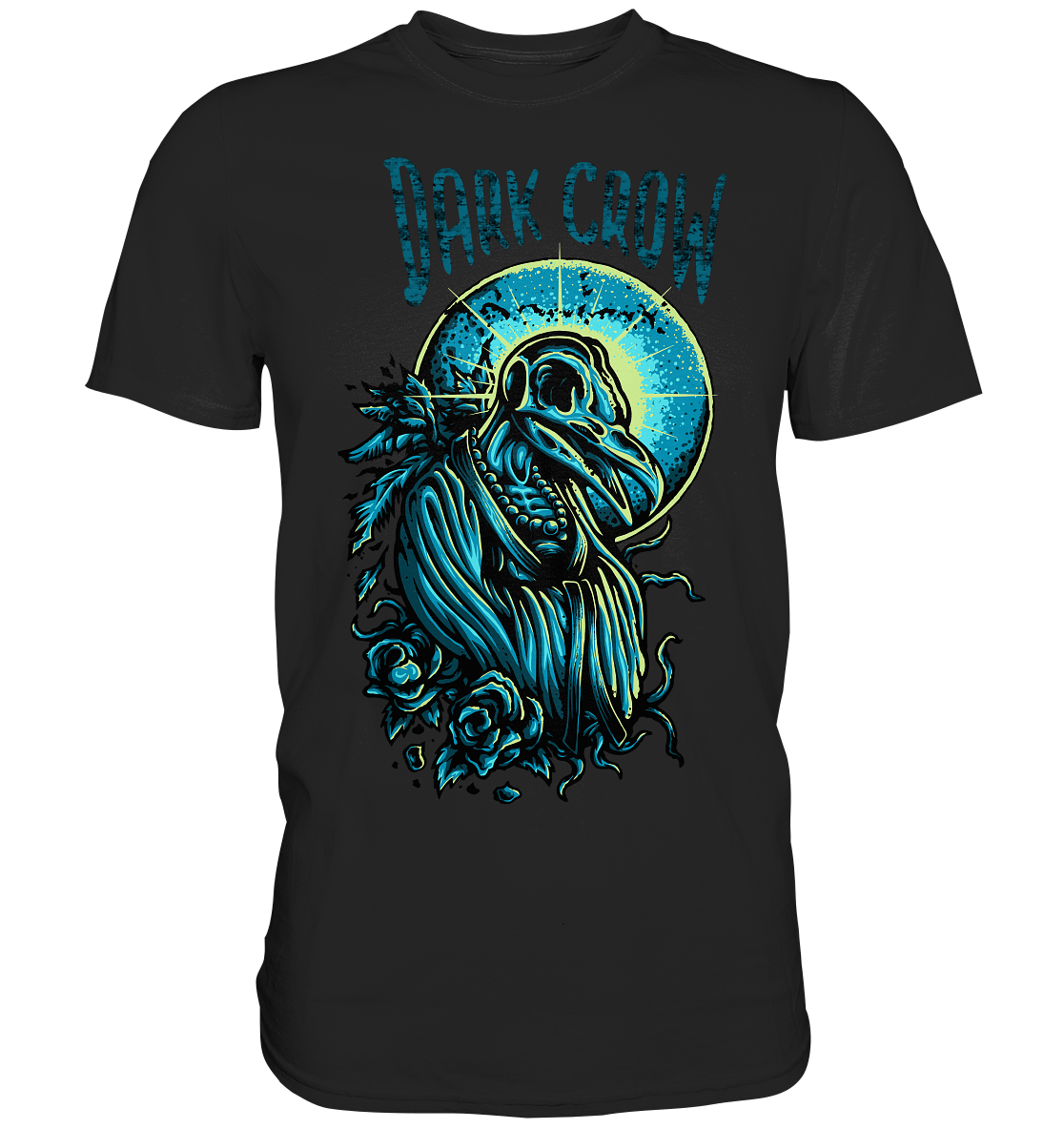Dark Crow. Krähe im Mondschein. Gothic Dark - Premium Shirt