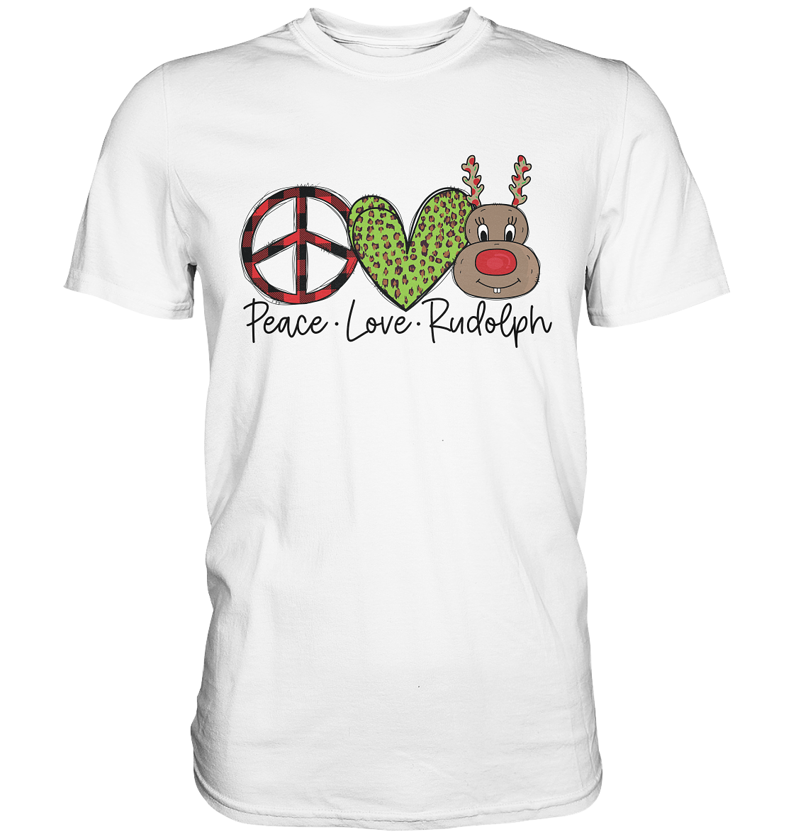 Peace Love Rudolph Weihnachten - Premium Shirt