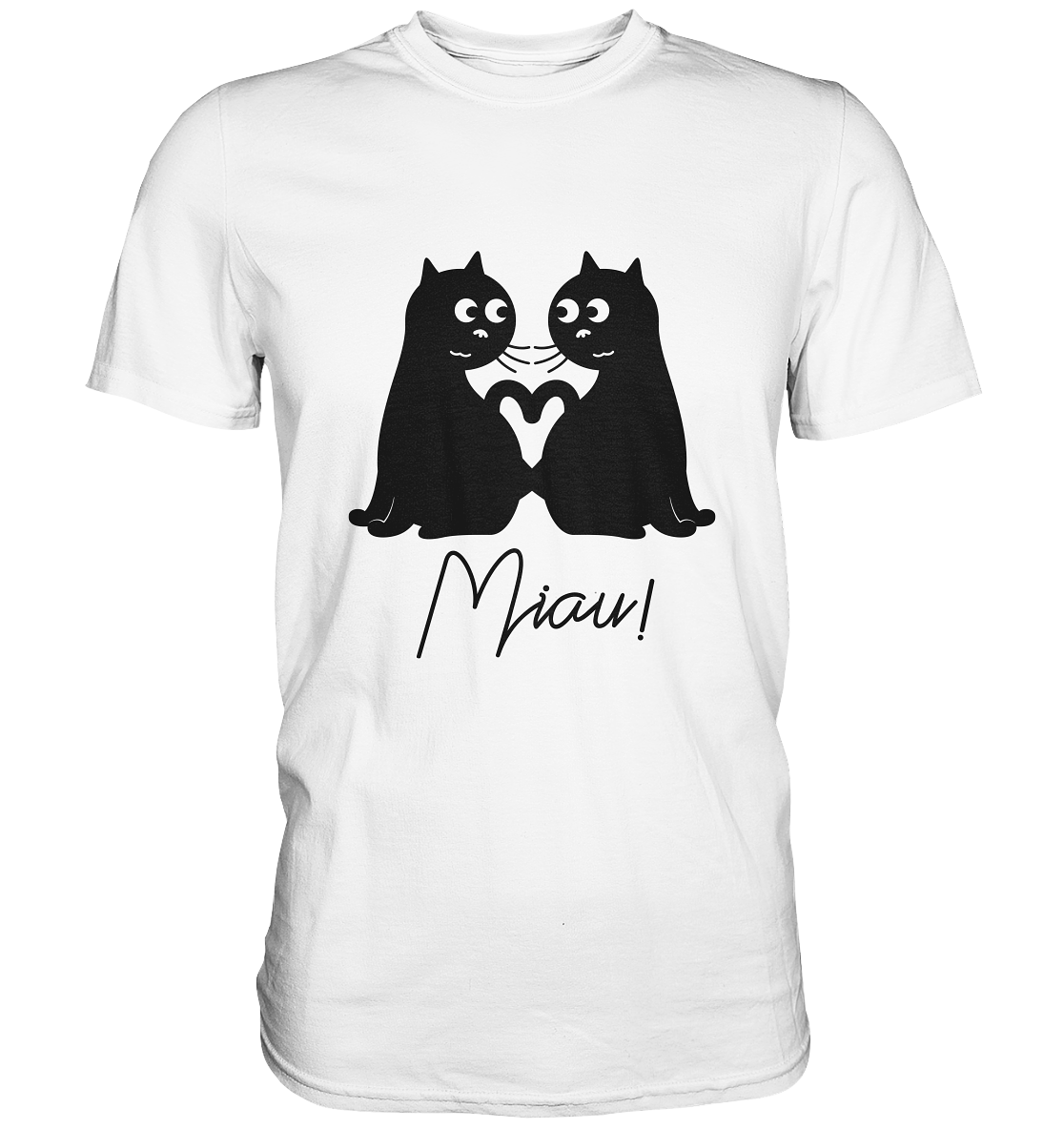 Miau. Zwei schwarze Katzen - Unisex -Premium Shirt