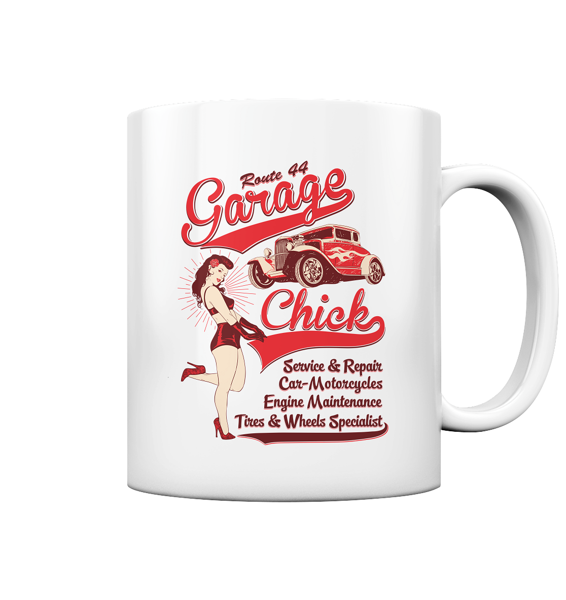 Garage Chick. Pinup Rockabilly - Tasse glossy