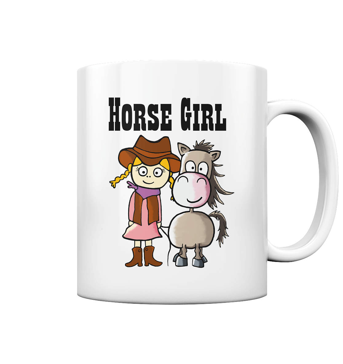 Horse Girl. Western Mädchen mit Quarter Horse - Tasse glossy