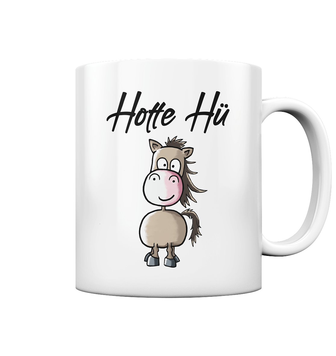Hotte Hü. Kleines braunes Pferd. - Tasse glossy