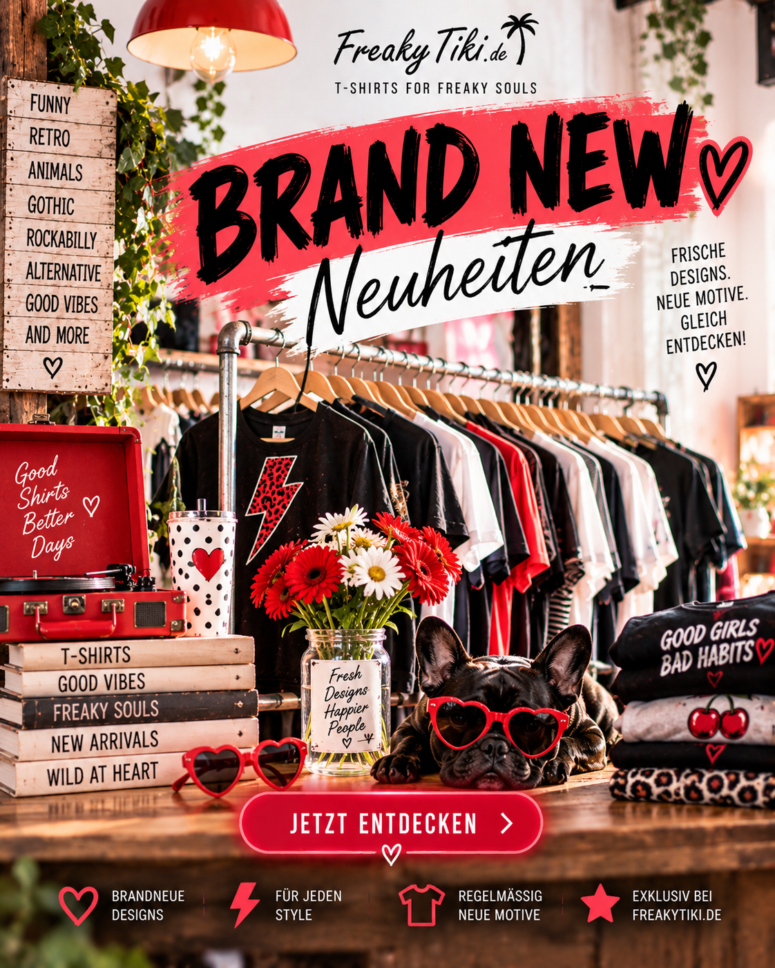 Brand New Neuheiten neue T-Shirts frische Designs FreakyTiki
