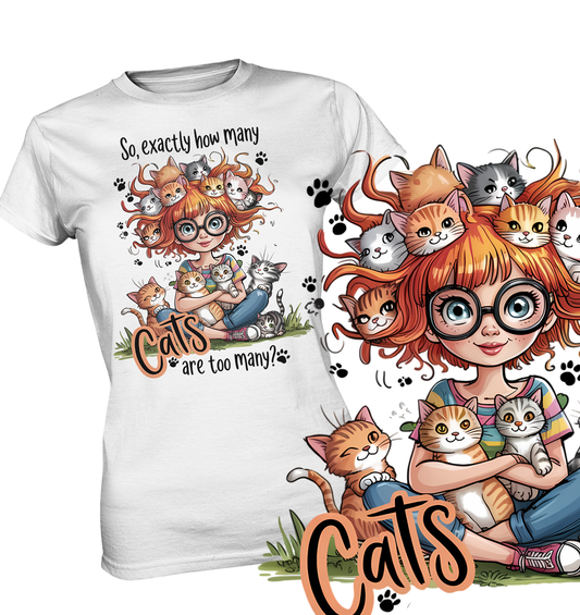 How many cats are too many? – Katzenshirt für verrückte Katzenmamas | Ladies Premium T-Shirt