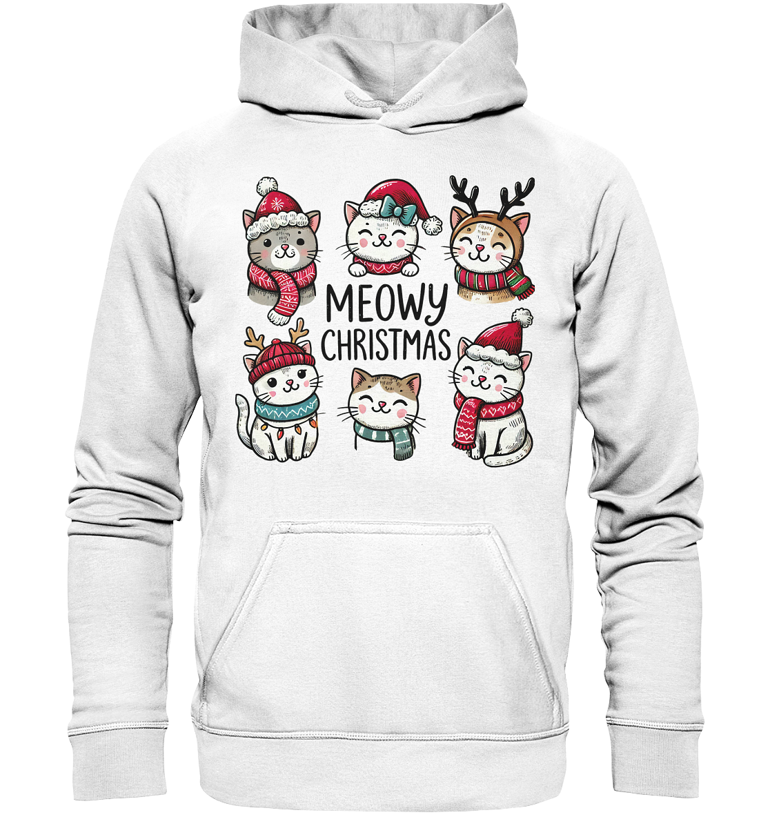 Meowy Christmas. Katzen an Weihnachten - Basic Unisex Hoodie