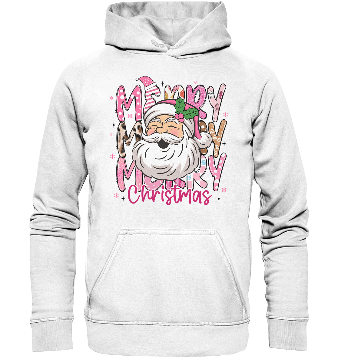 Merry Pink Christmas. Pink Santa Weihnachten - Basic Unisex Hoodie