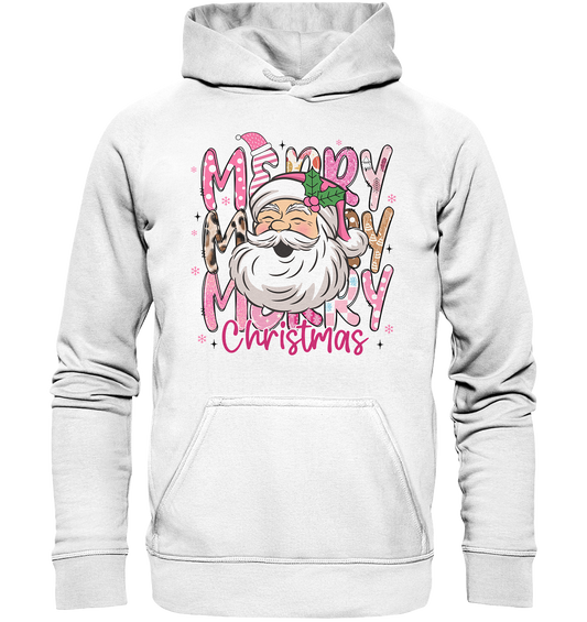 Merry Pink Christmas. Pink Santa Weihnachten - Basic Unisex Hoodie