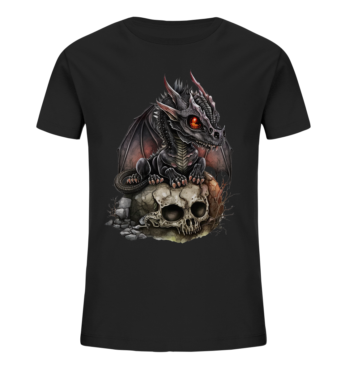 Black Dragon & Skully - Kids Organic Shirt