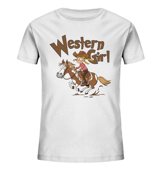 Western Girl - Shirt für kleine Westernreiterinnen mit Quarter Horse - Kids Organic Shirt