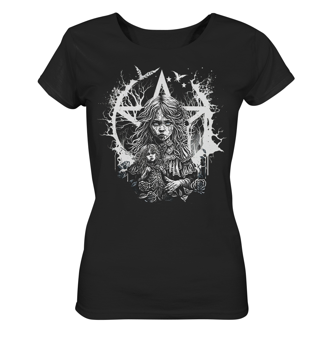 Gothic Girl with Doll - Ladies Organic Shirt