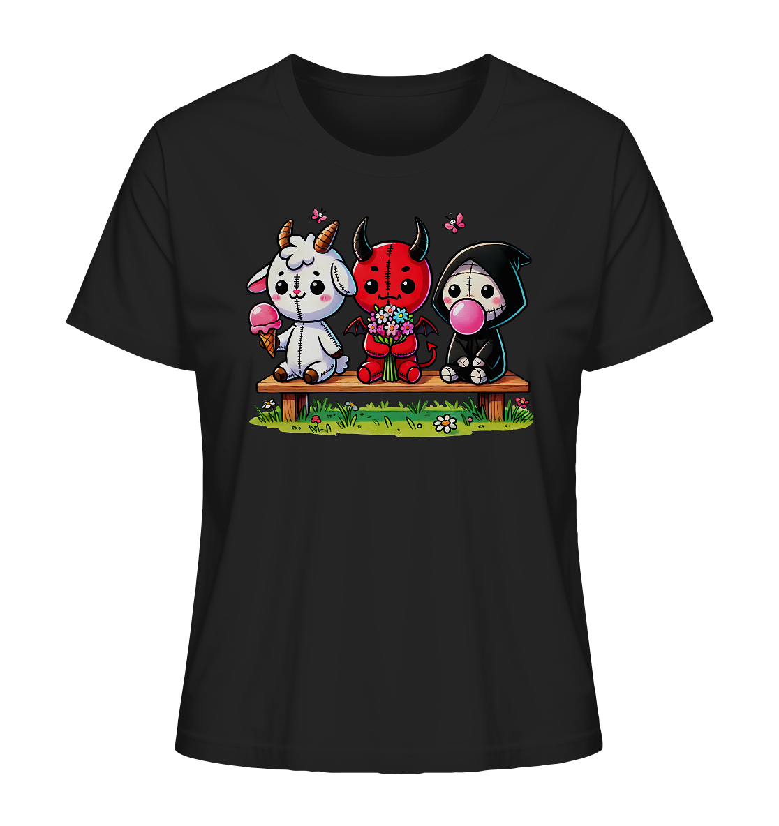 Creepy Friends. Besties Voodoo Dolls - Ladies Organic Shirt